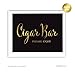 Andaz Press Wedding Party Signs, Black and Metallic Gold Ink, 8.5x11-inch, Cigar Bar Please Enjoy Reception Dessert Table Sign, 1-Pack, Unframed