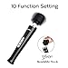 Personal Wand Massager Cordless Waterproof Body Wand Massager Handheld Electric USB Rechargeable Portable Massager for Woman Muscle Aches and Sport Recovery 10 Powerful Vibration Speed (Black)