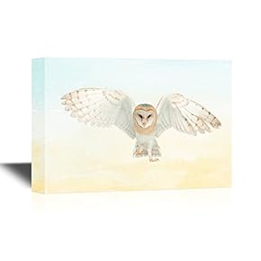 Canvas Wall Art - Barn Owl - Gallery Wrap Modern Home Art | Ready to Hang - 12x18 inches