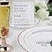 facciamo festa Rose Gold Plastic Plates with Cups and Cutlery Supplies 150 Pcs | Heavy Duty and Disposable Silverware for Birthday Party, Wedding, Reception, Christmas, Thanksgiving and Other Parties