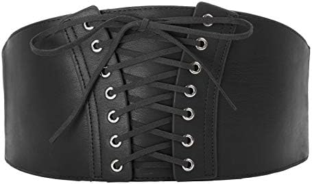 Women's Gothic Steampunk Cincher Lace Up Elastic Waistband Wide Corset Belts