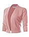 MAYSIX APPAREL 3/4 Sleeve Solid Open Bolero Cropped Cardigan for Women Dustypink M