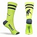 ChalkTalkSPORTS Hockey Half Cushioned Crew Socks | Hockey Player | Neon/Gray