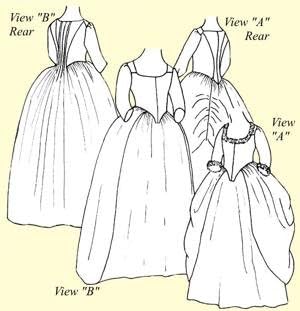 Robe à L'Anglaise en Faurreau or English Nightgown Pattern (Size 14)