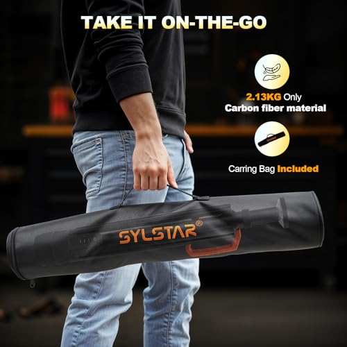 SYLSTAR Construction Spotlight LED with Tripod, Battery Spotlight with Remote Control and Telescopic Stand (2.65 M), 3000 LM Ultra Bright, 3CCT Dimmable, 6000 mAh Battery Construction Site Lamp, Father's Day Gift Tool