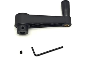 TAMSOI 3.15"" Nylon Crank Handle Drill Press Revolving Handle with Round or Square Installation Hole Smooth 360 Degree Operation for Industry Lathe Milling Grinding Machine (Round Hole 10x80), Black