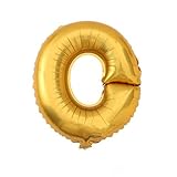 HIHAOXJ 40 Inch Helium Foil Mylar Matte Gold Letter Balloons (40 Inch-Letter O, Gold)