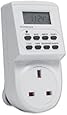 Electronic digital mains Timer Socket Plug-in with LCD Display 12/24 Hour 7 Days (WHITE, 2)