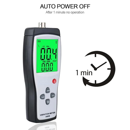AS63B - Analizador de vibración LCD portátil, medidor de vibración, analizador de vibraciones, analizador de vibraciones, 0,1 a 199,9 m/s, analizador de vibraciones, analizador