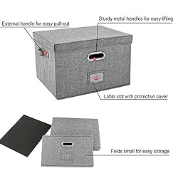 JSungo File Box with 5 Hanging Filing