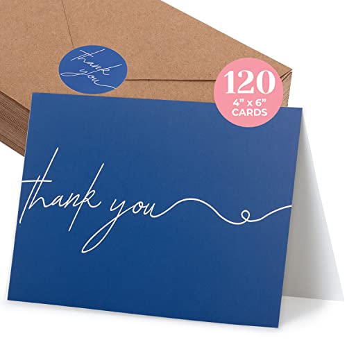 120 Thank You Notes with Envelopes Set for a Personal Touch Blank