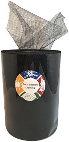 Four Seasons Crafting Polyester Tulle Spool Roll 6" X 100 Yards (Black)