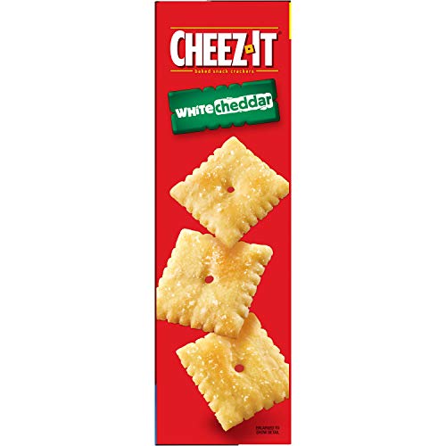 CHEEZ-IT BAKED SNACK CHEESE CRACKERS, WHITE CHEDDAR, FAMILY SIZE, 21 OZ BOX