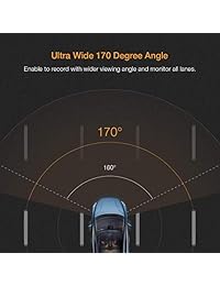 APEMAN FHD 1080P WiFi en cámara de salpicadero de coche DVR 170° lente gran angular 2,45" IPS LCD Sony IMX323 Sensor Super visión nocturna con WDR, grabación en bucle, detección de movimiento, G Sensor, monitor de estacionamiento