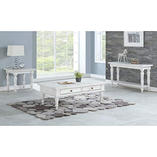 Novo 52" Coffee Table in Alabaster with Easy Access Storage And Turned Legs, by Artum Hill