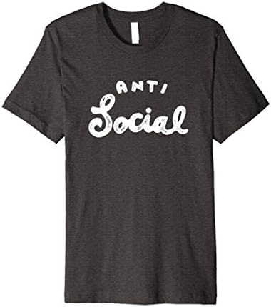 Mens Anti Social T-Shirt Medium Dark Heather