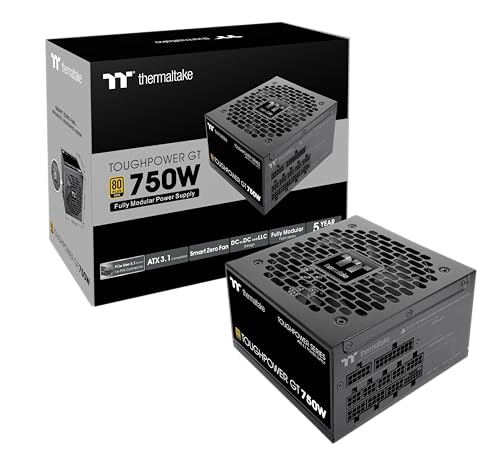 Toughpower GT 750W | ATX 3.1 | 80 Plus Gold | vollmodulares Netzteil | PCIe 5.1 12V-2x6 (12+4) | Smart Zero Fan sehr leise | Schwarz | 5 Jahre Garantie
