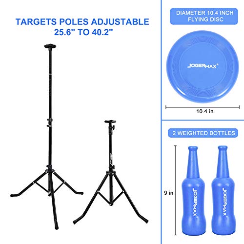 Beersbee Bottle Flying Disc Toss Game, Frisbee Game, Included Portable Carrying Bag, Flying Disc, Telescopic Poles & 2 Bottles, for Children, Teens, Adults, Outdoor Games, Yard Games, and Lawn Games!