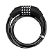 RORIO Bike Cable Lock, 4 Digit Security Resettable Combination Coiling Cable Bike Locks Without Mounting Bracket, 2 Feet x 1/2 Inch (Black)