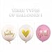 Pink and Gold Baby Shower Decorations for Girl - It's A Girl Balloons Set and Strung Banner Kit - Pregnancy Announcement Party Bundle - Ready to Hang Décor