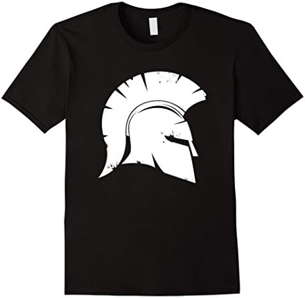 Mens Spartan Greek Helmet T-Shirt Large Black