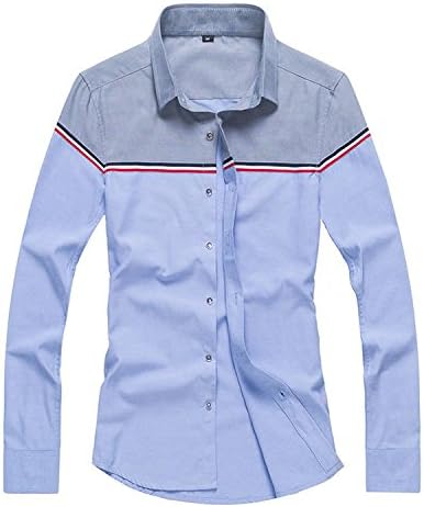 Sllxgli Slim Cotton Color Insert Shirt Men's Long-Sleeved Oxford Shirt