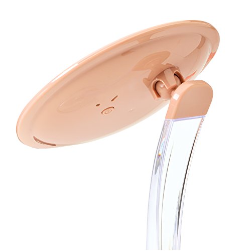 Jerdon JS725RL 7.25-Inch LED Lighted Single-Sided Vanity Mirror with 5x Magnification, Clear/Rose Gold