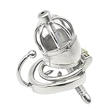 FeiGu Male Stainless Steel Chastity Cage Device with Catheter Anti-Off Ring Sex Toys Fetish Erotic 178 (cage with 45mm Ring)