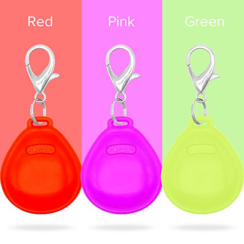 Higo LED Dog Tags, Pack of 3PCS Light Up Clip-on Pet ID Tags Key-Chain, Glow in The Dark Blinking Dog Safety Light Pendants Make Your Dogs Visible& Safe at Night (Red, Pink, Green)