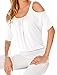 Lovaru Women's Casual Cold Shoulder Tops Short Sleeve T Shirt