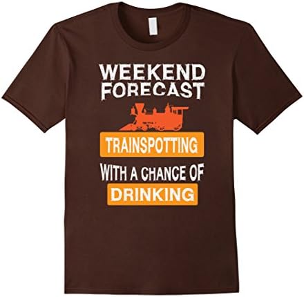 Mens Trainspotting Weekend Forecast T shirt Medium Brown