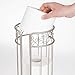 mDesign Decorative Free Standing Toilet Paper Holder Stand with Storage for 3 Rolls of Toilet Tissue - for Bathroom/Powder Room - Holds Mega Rolls - Durable Metal Wire Design - Satin