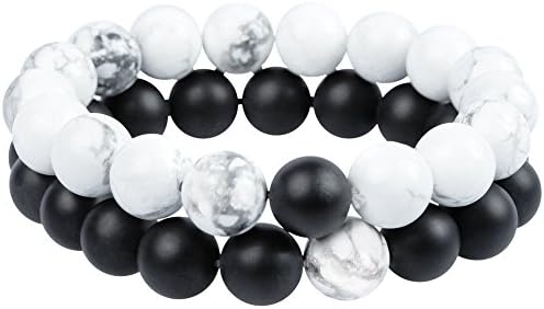 Yin Yang Material Energy Bracelet Set- Duality Power for Self or Couples- Manifest Success and Prosperity