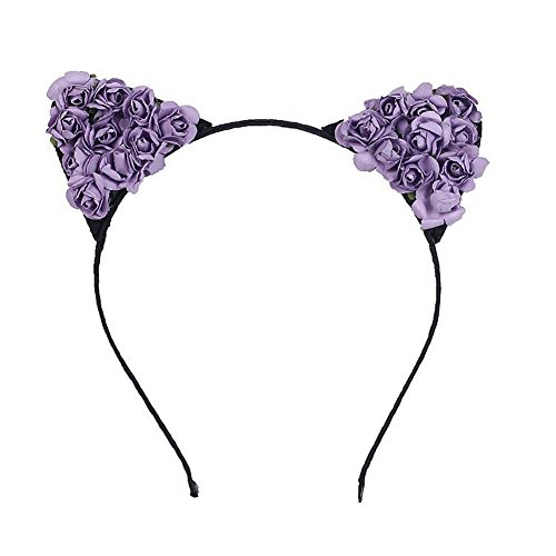 Scala Women Lady Girls Fashion Cute Simple Headband Hair Head Band Party Gift Cosplay Rose Cat Ears Headwear Flower Hairband Accessories