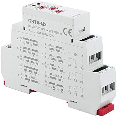 TYLDZ GRT8-M 16A Multifunction Timer Relay with 10 Function Choices AC DC 12V 24V 220V 230V Time Relay (Size : GRT8 M2 AC230V)