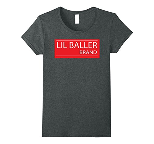 Womens Lil BALLER BRAND Tshirt | Funny Parody Big Basketball Tee Medium Dark Heather