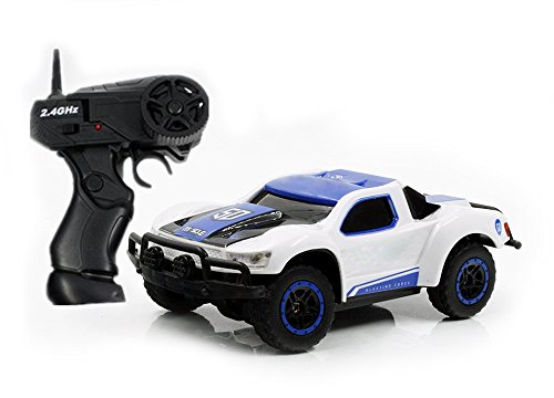 CSFLY Rc Car 2.4Ghz 1:43 Mini Scale Remote Control Electric Racing Car with High Speed and Rechargeable Battery for Indoors-Blue