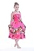 Girl Elastic Ruffle Hawaiian Luau Dress in Hot Pink 12
