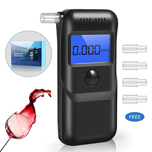 Breathalyzer, Professional Breath Alcohol Tester, Portable Digital Alcohol Detector LCD Screen with 5 Mouthpieces, Auto Power Off and Sound Alarm - Thumbnail 7