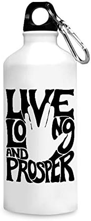 MOTIVATE BOX India,Live Long and Prosper Printed White Aluminium Sipper Bottles(750 ml)