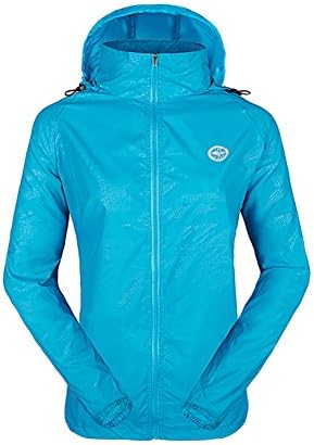 LeoVera Unisex UV Protect Quick-Dry Lightweight Windbreaker Outdoor Hoodie Skin Coat Skin Jackets LVPFY118-Blue-S