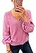 Angashion Women Sweatshirts - Long Sleeve V Neck Fleece Fuzzy Loose Pullover Sweater Tops