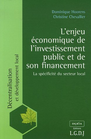 L' enjeu économique de l'investissement public et de son financement