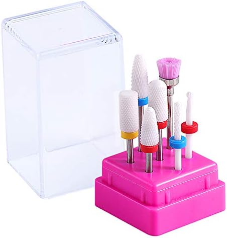 ASNOMY Nail Art Drill Bit Grinding Head Polishing Head Nail Grinding Head Nail Polishing Polishing Polishing Grinding Ceramic 4 Colors (Yellow XF (Ultra Fine Grinding) + (Red F (Fine Grinding) + Green C (Coarse Grinding) + Blue M (Medium Finish)) (Set of 7)