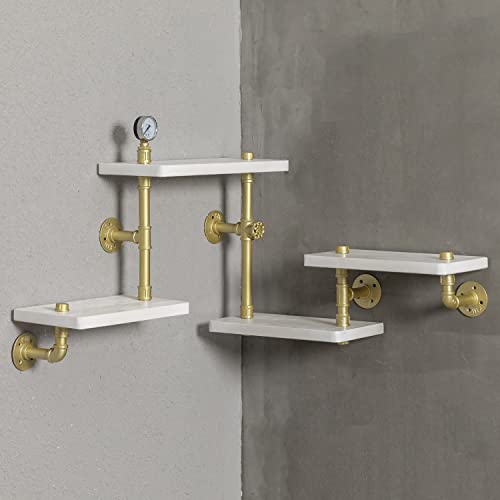 Industrial Retro Wall Mounted Iron Water Pipe Shelf/Bookcase/Shelving