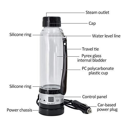 JOYOOO Intelligent Car Electric Kettle 12V, Travel Mugs 280ML,Powered by cigarette lighter charger base and convenient to use, Fast Boiling Water Heating.