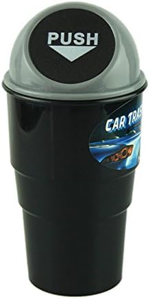 Portable Office Home and Car Auto Garbage can Plastic Trash Holder Gray