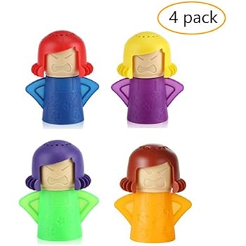 Bellagione Microwave Cleaner Set of 4 Steam with Vinegar and Water for Home Kitchen Use