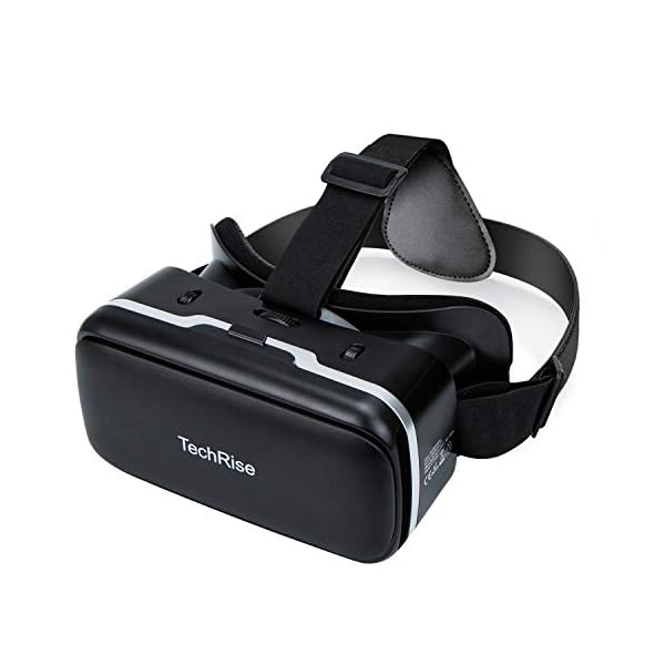 3D VR Headset, TechRise 3D VR Glasses Virtual Reality Box with Adjustable Lens and Comfortable Strap for 3D Movies and Games, Compatible with iPhone X / 8Plus / 8 / 7Plus / 7 / 6s Plus /6 / 5 / Samsung S7 / S6 and Other 3.5''-6'' Smartphones