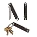 StatGear Pocket Samurai Micro Folding Knife - Everyday Carry 440C Stainless Steel Tanto Blade - Higonokami Style EDC Knife with Keychain Loop - Gunmetal Gray